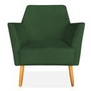 Ver imagem 4 de Kit 02 Poltronas Decorativa Julia Veludo Verde Pés Palito Castanho - Pallazio