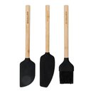 Ver imagem 1 de Kit Cozinha 3 Peças Bambu Ecológico Madeira de Bétula e Silicone Seguro para Uso em Todos