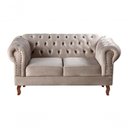 Ver imagem 1 de Sofa Dom Pedro 2 Lugares 155cm Caramelo Veludo Fixo Bella Decor