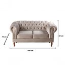 Ver imagem 2 de Sofa Dom Pedro 2 Lugares 155cm Caramelo Veludo Fixo Bella Decor