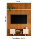Ver imagem 3 de Rack com Painel para Tv até 65 Polegadas New Panorama 2 Portas 2 Prateleiras Cinamomo/off White - Ma