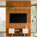 Ver imagem 1 de Rack com Painel para Tv até 65 Polegadas New Panorama 2 Portas 2 Prateleiras Cinamomo/off White - Ma