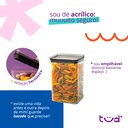 Ver imagem 2 de Kit 6 Potes de Acrílico com Tampa Herméticos Quadrados - Tüd