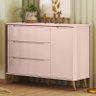 Cômoda Infantil Lunna Retrô 1 Porta e 3 Gavetas Rosa - Peternella Móveis - 2