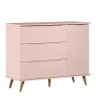 Cômoda Infantil Lunna Retrô 1 Porta e 3 Gavetas Rosa - Peternella Móveis - 1