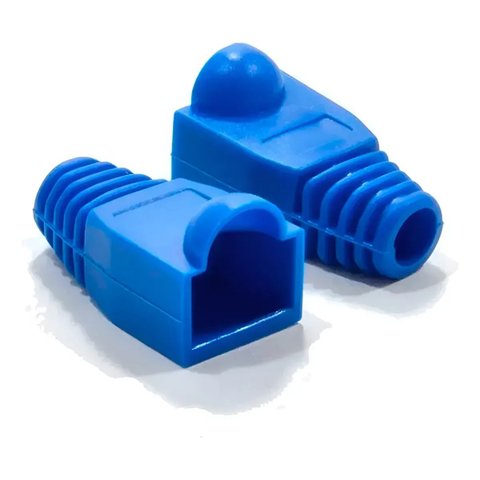 Kit 100 Capas Protetoras P/conector Rj45 Utp Cat5 Cat6 Azul
