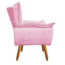 Ver imagem 3 de Kit 02 Poltronas Opala Suede Rosa Bebê Pés Palito Castanho