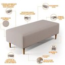Ver imagem 6 de Kit 02 Puffs Bali W01 Pés Palito 120x50 Cm Linho Bege