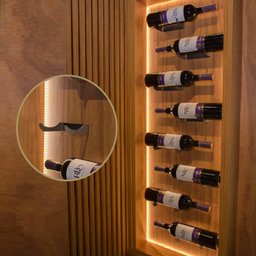 Suporte para Garrafa de Vinho em Aço Adega de Parede Preto Microtexturizado Adega Suspensa - 2