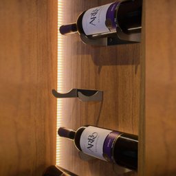 Suporte para Garrafa de Vinho em Aço Adega de Parede Preto Microtexturizado Adega Suspensa - 3