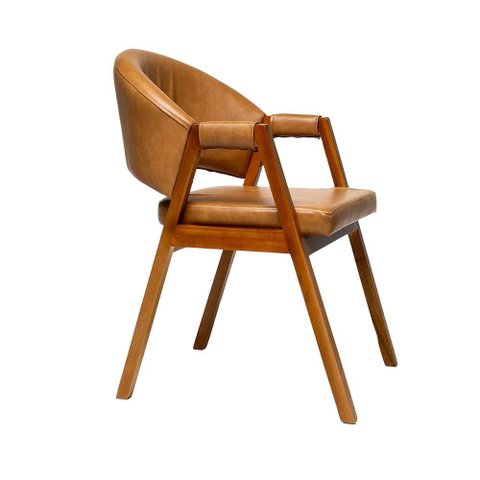 Cadeira Sala de Jantar Premium com Braço Madeira Maciça Movellu Home