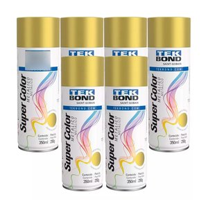 Kit 6 Unidades Tinta Spray Metálico 350ml Tekbond