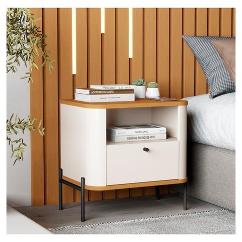 Mesa de Cabeceira Tucupí Slim Off Nature Preto JB Bechara