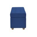 Ver imagem 5 de Canto Alemão Recamier Bau + Painel Madri 140cm Suede Azul Marinho - Inova Decor