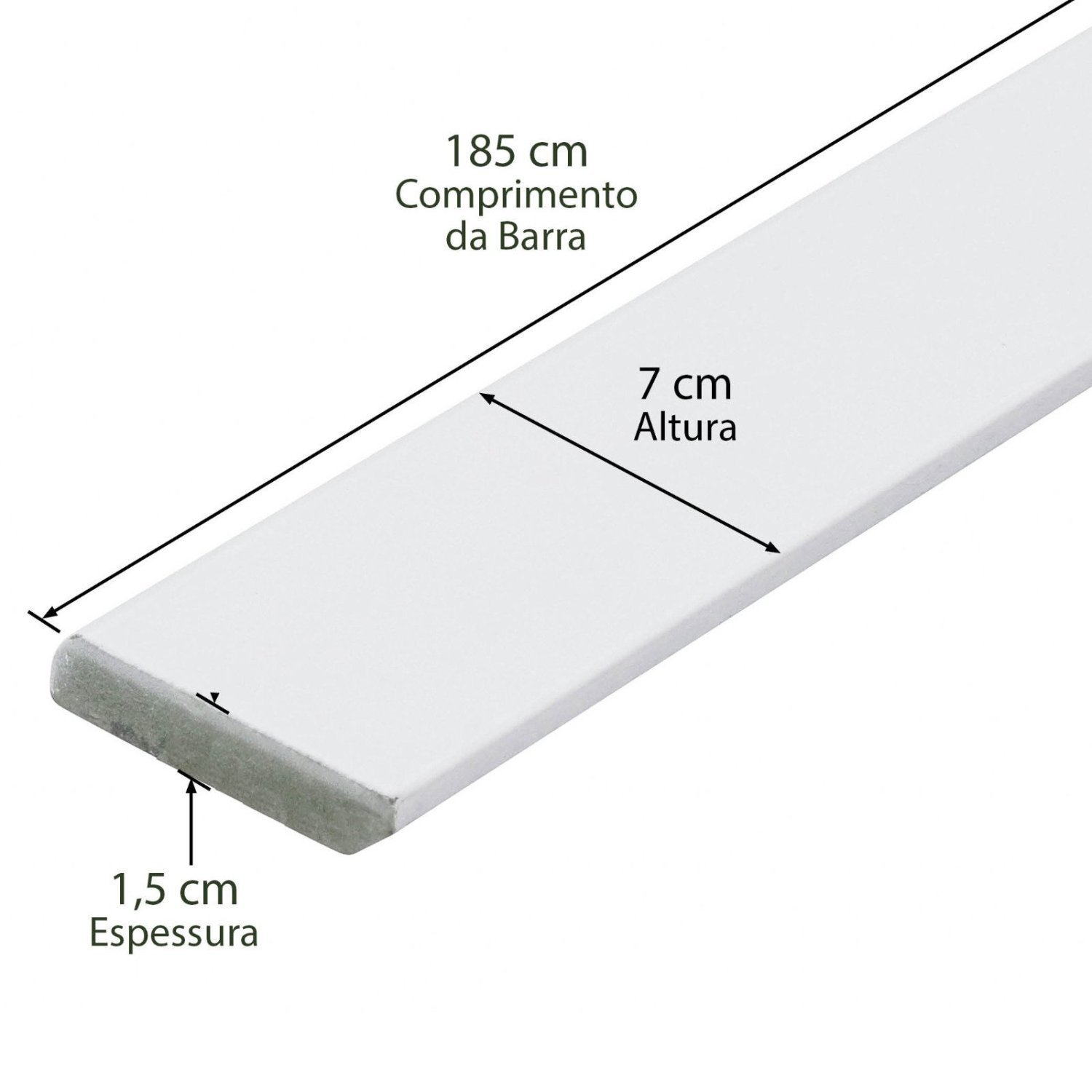 Rodapé de Mdf 7cm X 15mm X 1.85m Revestido Liso - 3