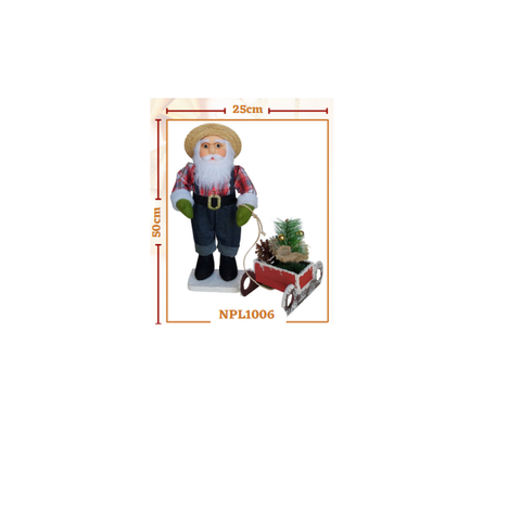 PAPAI NOEL TRADICIONAL JARDINEIRO COM 50 CM