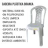 Cadeira Plástica Resistente Alta Qualidade Reforçada Branca - 3