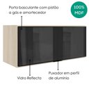 Ver imagem 4 de Armario Aereo Basculante Vidro MDF 80 cm Kali 163414 Bianco Toq Nicioli