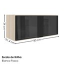 Ver imagem 3 de Armario Aereo Basculante Vidro MDF 80 cm Kali 163414 Bianco Toq Nicioli