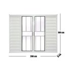 Ver imagem 3 de Janela Veneziana de Alumínio 6 Folhas 100 x 200cm Linha Modular com Grade Branco Esquadrias Bergamo