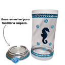 Ver imagem 2 de Porta Vela Iemanjá Mar Vidro e Alumínio 18 Cm