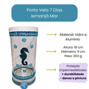 Ver imagem 3 de Porta Vela Iemanjá Mar Vidro e Alumínio 18 Cm