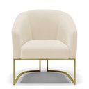 Ver imagem 3 de Cadeira Sala de Jantar Base Industrial Dourado Stella Linho D03 - D'Rossi Cor Bege