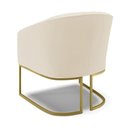 Ver imagem 4 de Cadeira Sala de Jantar Base Industrial Dourado Stella Linho D03 - D'Rossi Cor Bege