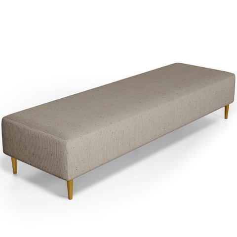 Puff Decorativo Sala de Estar Bali W01 Pés Palito 210x60cm Linho Bege - Lyam Decor