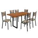 Ver imagem 2 de Conjunto Sala de Jantar 6 Cadeiras Madeira Mariana Bege Rami/Perola