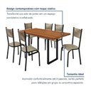 Ver imagem 5 de Conjunto Sala de Jantar 6 Cadeiras Madeira Mariana Bege Rami/Perola