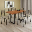 Ver imagem 1 de Conjunto Sala de Jantar 6 Cadeiras Madeira Mariana Bege Rami/Perola