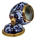 Ver imagem 3 de Vaso Decorativo Porcelana Azul Marinho Branco Dourado 29x19