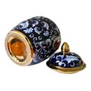 Ver imagem 6 de Vaso Decorativo Porcelana Azul Marinho Branco Dourado 29x19