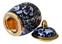 Ver imagem 6 de Vaso Decorativo Porcelana Azul Marinho Branco Dourado 29x19