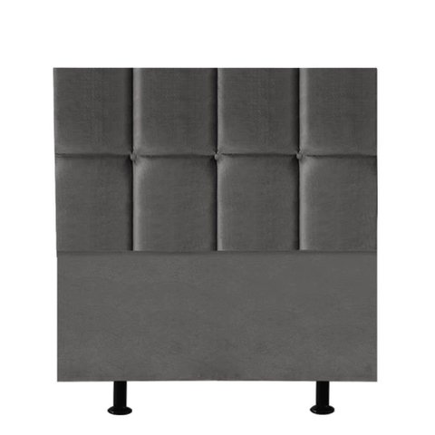 Cabeceira Poliana Cama Box Casal 140 Cm Suede Cinza Escuro