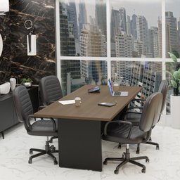 Mesa de Reunião para Escritório 2mx1m Tampo 30mm Netmobil - Nogal - 1