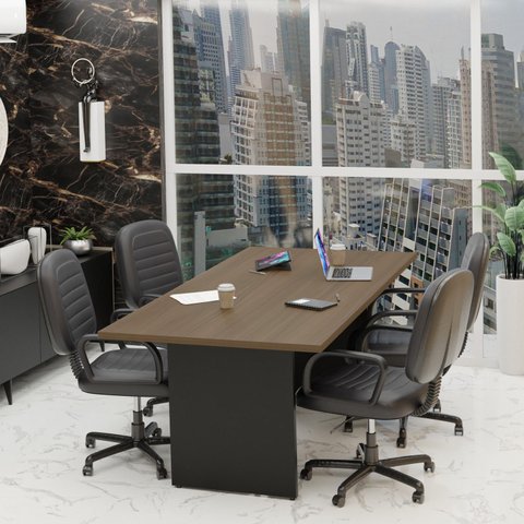 Mesa de Reunião para Escritório 2mx1m Tampo 30mm Netmobil - Nogal