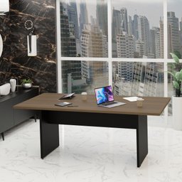 Mesa de Reunião para Escritório 2mx1m Tampo 30mm Netmobil - Nogal - 2