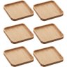 Kit 6 Bandejas de Bambu Squaze Lyor 17x17cm Pratos Quadrados para Servir Petiscos Mesa Posta - 1