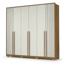Ver imagem 2 de Guarda-Roupa Casal 6 Portas, 4 Gavetas e Pés MDF Atlanta Cinamomo/Off White