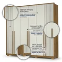 Ver imagem 4 de Guarda-Roupa Casal 6 Portas, 4 Gavetas e Pés MDF Atlanta Cinamomo/Off White