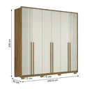 Ver imagem 3 de Guarda-Roupa Casal 6 Portas, 4 Gavetas e Pés MDF Atlanta Cinamomo/Off White