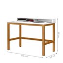 Ver imagem 3 de Escrivaninha Retangular Bruma 2 Nichos Nature Moderno MDP MDF 110cm Branco Casah