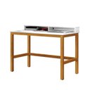 Ver imagem 4 de Escrivaninha Retangular Bruma 2 Nichos Nature Moderno MDP MDF 110cm Branco Casah