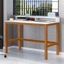 Ver imagem 1 de Escrivaninha Retangular Bruma 2 Nichos Nature Moderno MDP MDF 110cm Branco Casah