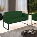 Ver imagem 2 de Sofá Namoradeira Base Industrial Preto Marisa Veludo Luxo D03 - D\'rossi Cor A136 Verde