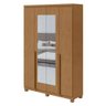 Guarda Roupa Solteiro Ambiente Alonzo 4 Portas Amêndoa Clean com Espelho e Pés - Lopas - 5