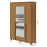 Guarda Roupa Solteiro Ambiente Alonzo 4 Portas Amêndoa Clean com Espelho e Pés - Lopas - 4