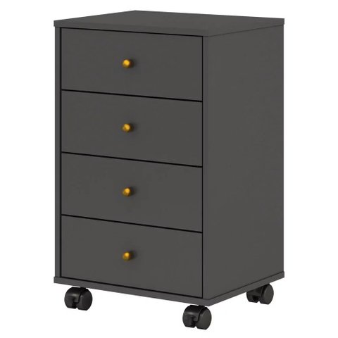 Mesa de Cabeceira Presence 4 Gavetas Grafito Demóbile - SSX Multicoisas Demobile